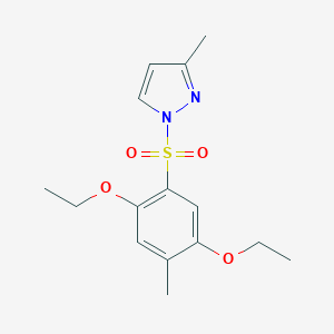 molecular formula C15H20N2O4S B345110 1-[(2,5-diethoxy-4-methylphenyl)sulfonyl]-3-methyl-1H-pyrazole CAS No. 956235-91-9