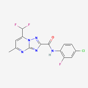 molecular formula C14H9ClF3N5O B3451151 N~2~-(4-CHLORO-2-FLUOROPHENYL)-7-(DIFLUOROMETHYL)-5-METHYL[1,2,4]TRIAZOLO[1,5-A]PYRIMIDINE-2-CARBOXAMIDE 