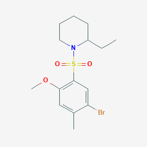 molecular formula C15H22BrNO3S B345118 1-(5-Bromo-2-methoxy-4-methylbenzenesulfonyl)-2-ethylpiperidine CAS No. 873579-03-4