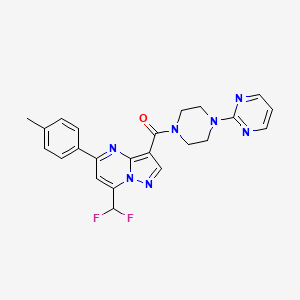 molecular formula C23H21F2N7O B3451248 [7-(DIFLUOROMETHYL)-5-(4-METHYLPHENYL)PYRAZOLO[1,5-A]PYRIMIDIN-3-YL][4-(2-PYRIMIDINYL)PIPERAZINO]METHANONE 