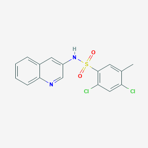 molecular formula C16H12Cl2N2O2S B345125 2,4-dichloro-5-methyl-N-quinolin-3-ylbenzenesulfonamide CAS No. 1022429-60-2