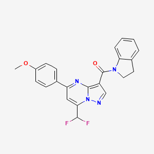 molecular formula C23H18F2N4O2 B3451294 [7-(difluoromethyl)-5-(4-methoxyphenyl)pyrazolo[1,5-a]pyrimidin-3-yl](2,3-dihydro-1H-indol-1-yl)methanone 