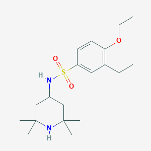 molecular formula C19H32N2O3S B345130 4-ethoxy-3-ethyl-N-(2,2,6,6-tetramethylpiperidin-4-yl)benzenesulfonamide CAS No. 879052-94-5