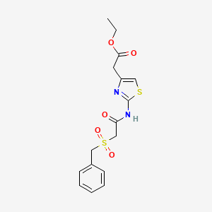 molecular formula C16H18N2O5S2 B3451315 ethyl (2-{[(benzylsulfonyl)acetyl]amino}-1,3-thiazol-4-yl)acetate 