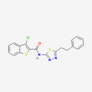 molecular formula C19H14ClN3OS2 B3451338 3-chloro-N-[5-(2-phenylethyl)-1,3,4-thiadiazol-2-yl]-1-benzothiophene-2-carboxamide 