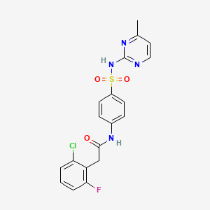 molecular formula C19H16ClFN4O3S B3451350 2-(2-chloro-6-fluorophenyl)-N-{4-[(4-methylpyrimidin-2-yl)sulfamoyl]phenyl}acetamide 