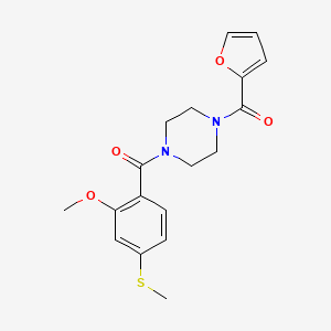 molecular formula C18H20N2O4S B3451382 1-(FURAN-2-CARBONYL)-4-[2-METHOXY-4-(METHYLSULFANYL)BENZOYL]PIPERAZINE 