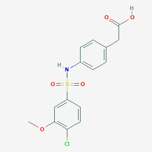 molecular formula C15H14ClNO5S B345139 (4-{[(4-Chloro-3-methoxyphenyl)sulfonyl]amino}phenyl)acetic acid CAS No. 524039-59-6