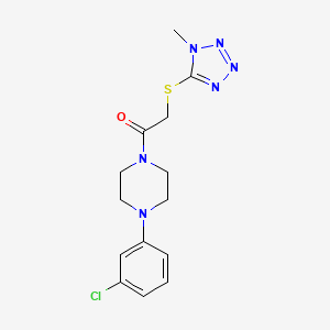 molecular formula C14H17ClN6OS B3451396 1-(3-chlorophenyl)-4-{[(1-methyl-1H-tetrazol-5-yl)thio]acetyl}piperazine 