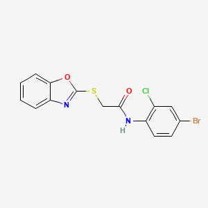 molecular formula C15H10BrClN2O2S B3451403 2-(1,3-benzoxazol-2-ylsulfanyl)-N-(4-bromo-2-chlorophenyl)acetamide 