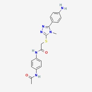 molecular formula C19H20N6O2S B3451407 N-[4-(acetylamino)phenyl]-2-{[5-(4-aminophenyl)-4-methyl-4H-1,2,4-triazol-3-yl]sulfanyl}acetamide 