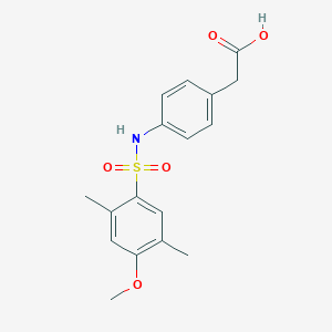 molecular formula C17H19NO5S B345141 (4-{[(4-Methoxy-2,5-dimethylphenyl)sulfonyl]amino}phenyl)acetic acid CAS No. 524039-58-5