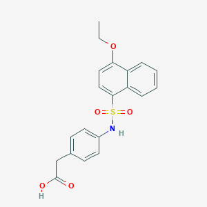 molecular formula C20H19NO5S B345142 2-(4-{[(4-Ethoxynaphthyl)sulfonyl]amino}phenyl)acetic acid CAS No. 524039-65-4