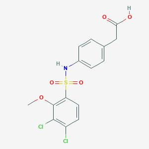 molecular formula C15H13Cl2NO5S B345143 (4-{[(3,4-Dichloro-2-methoxyphenyl)sulfonyl]amino}phenyl)acetic acid CAS No. 524051-14-7