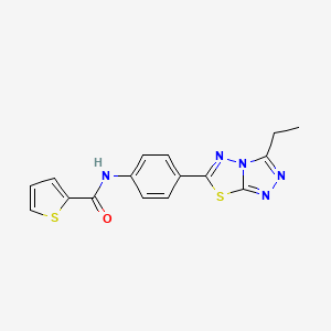 molecular formula C16H13N5OS2 B3451440 N-[4-(3-ethyl[1,2,4]triazolo[3,4-b][1,3,4]thiadiazol-6-yl)phenyl]thiophene-2-carboxamide 