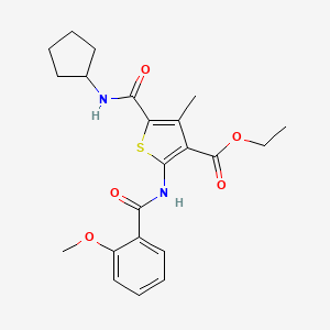 molecular formula C22H26N2O5S B3451453 ETHYL 5-(CYCLOPENTYLCARBAMOYL)-2-(2-METHOXYBENZAMIDO)-4-METHYLTHIOPHENE-3-CARBOXYLATE 