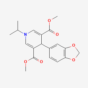 molecular formula C19H21NO6 B3451476 3,5-DIMETHYL 4-(2H-1,3-BENZODIOXOL-5-YL)-1-(PROPAN-2-YL)-1,4-DIHYDROPYRIDINE-3,5-DICARBOXYLATE 