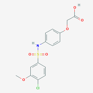 molecular formula C15H14ClNO6S B345158 (4-{[(4-Chloro-3-methoxyphenyl)sulfonyl]amino}phenoxy)acetic acid CAS No. 681841-39-4