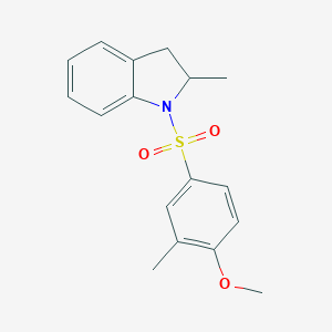 molecular formula C17H19NO3S B345197 1-[(4-Methoxy-3-methylphenyl)sulfonyl]-2-methylindoline CAS No. 928921-08-8