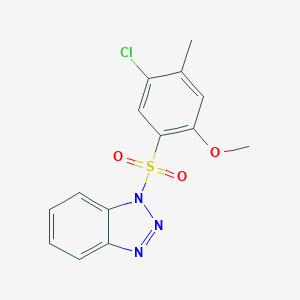 molecular formula C14H12ClN3O3S B345203 1-(5-Chloro-2-methoxy-4-methylphenyl)sulfonylbenzotriazole CAS No. 873680-93-4
