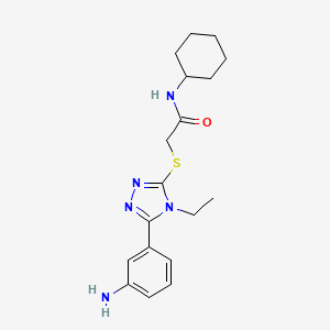 molecular formula C18H25N5OS B3452050 2-{[5-(3-aminophenyl)-4-ethyl-4H-1,2,4-triazol-3-yl]thio}-N-cyclohexylacetamide 