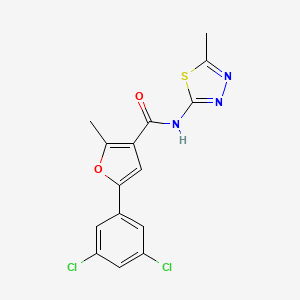 molecular formula C15H11Cl2N3O2S B3452059 5-(3,5-dichlorophenyl)-2-methyl-N-(5-methyl-1,3,4-thiadiazol-2-yl)-3-furamide 