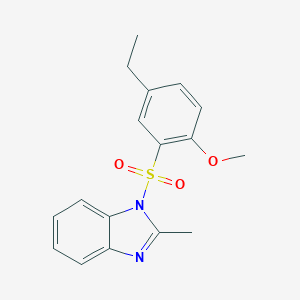 molecular formula C17H18N2O3S B345209 1-(5-Ethyl-2-methoxyphenyl)sulfonyl-2-methylbenzimidazole CAS No. 873671-96-6