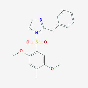molecular formula C19H22N2O4S B345210 2-benzyl-1-[(2,5-dimethoxy-4-methylphenyl)sulfonyl]-4,5-dihydro-1H-imidazole CAS No. 873586-90-4