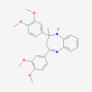 molecular formula C26H28N2O4 B345211 2,4-Bis(3,4-dimethoxyphenyl)-2-methyl-2,3-dihydro-1H-1,5-benzodiazepine CAS No. 371971-40-3