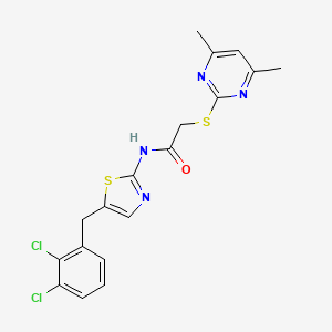 molecular formula C18H16Cl2N4OS2 B3452141 N-[5-(2,3-dichlorobenzyl)-1,3-thiazol-2-yl]-2-[(4,6-dimethyl-2-pyrimidinyl)thio]acetamide 