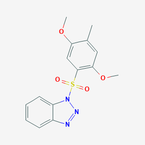 molecular formula C15H15N3O4S B345217 1-(2,5-Dimethoxy-4-methylphenyl)sulfonylbenzotriazole CAS No. 873579-39-6