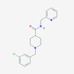 molecular formula C19H22ClN3O B3452175 1-(3-chlorobenzyl)-N-(pyridin-2-ylmethyl)piperidine-4-carboxamide 