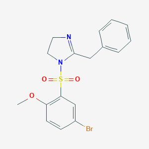 molecular formula C17H17BrN2O3S B345224 2-benzyl-1-(5-bromo-2-methoxybenzenesulfonyl)-4,5-dihydro-1H-imidazole CAS No. 873580-09-7
