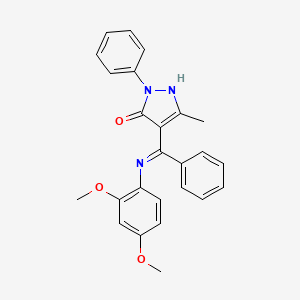 4-[[(2,4-dimethoxyphenyl)amino](phenyl)methylene]-5-methyl-2-phenyl-2,4-dihydro-3H-pyrazol-3-one