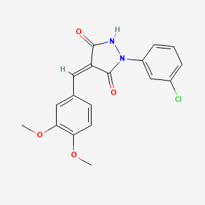 1-(3-chlorophenyl)-4-(3,4-dimethoxybenzylidene)-3,5-pyrazolidinedione