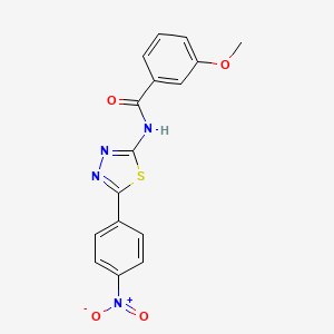 molecular formula C16H12N4O4S B3452306 3-methoxy-N-[5-(4-nitrophenyl)-1,3,4-thiadiazol-2-yl]benzamide 