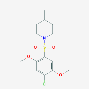 molecular formula C14H20ClNO4S B345238 1-(4-Chloro-2,5-dimethoxyphenyl)sulfonyl-4-methylpiperidine CAS No. 332021-93-9
