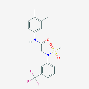 molecular formula C18H19F3N2O3S B3452447 N~1~-(3,4-dimethylphenyl)-N~2~-(methylsulfonyl)-N~2~-[3-(trifluoromethyl)phenyl]glycinamide 