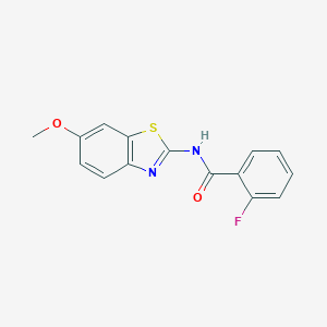 2-fluoro-N-(6-methoxy-1,3-benzothiazol-2-yl)benzamide