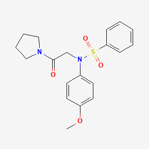 N-(4-methoxyphenyl)-N-[2-oxo-2-(1-pyrrolidinyl)ethyl]benzenesulfonamide