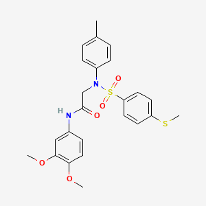 N-(3,4-dimethoxyphenyl)-2-(4-methyl-N-(4-methylsulfanylphenyl)sulfonylanilino)acetamide