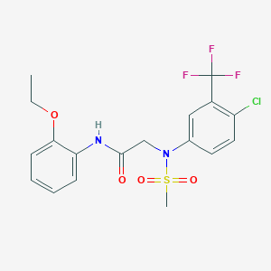 molecular formula C18H18ClF3N2O4S B3452528 N~2~-[4-chloro-3-(trifluoromethyl)phenyl]-N~1~-(2-ethoxyphenyl)-N~2~-(methylsulfonyl)glycinamide 