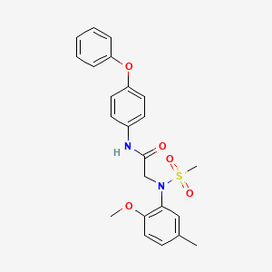 molecular formula C23H24N2O5S B3452624 N~2~-(2-methoxy-5-methylphenyl)-N~2~-(methylsulfonyl)-N~1~-(4-phenoxyphenyl)glycinamide 