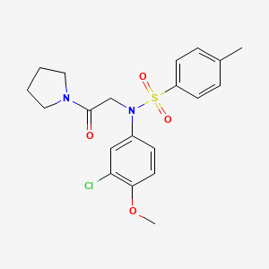 N-(3-chloro-4-methoxyphenyl)-4-methyl-N-[2-oxo-2-(1-pyrrolidinyl)ethyl]benzenesulfonamide