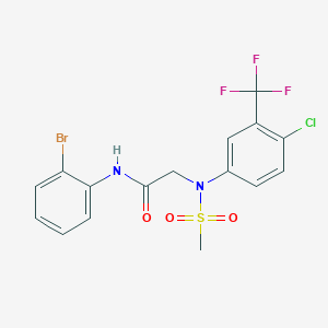 molecular formula C16H13BrClF3N2O3S B3452662 N~1~-(2-bromophenyl)-N~2~-[4-chloro-3-(trifluoromethyl)phenyl]-N~2~-(methylsulfonyl)glycinamide 