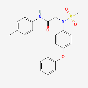 molecular formula C22H22N2O4S B3452678 N~1~-(4-methylphenyl)-N~2~-(methylsulfonyl)-N~2~-(4-phenoxyphenyl)glycinamide 