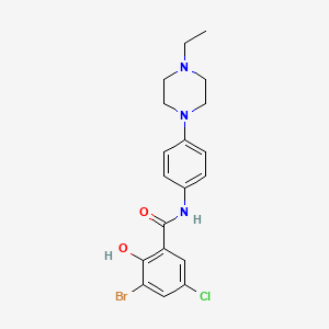 molecular formula C19H21BrClN3O2 B3452726 3-bromo-5-chloro-N-[4-(4-ethyl-1-piperazinyl)phenyl]-2-hydroxybenzamide 