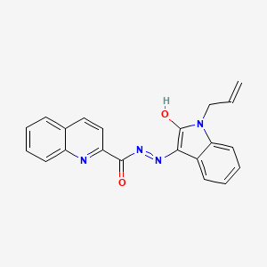 molecular formula C21H16N4O2 B3452740 N'-(1-allyl-2-oxo-1,2-dihydro-3H-indol-3-ylidene)-2-quinolinecarbohydrazide 