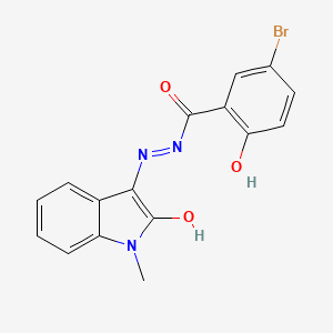 5-BROMO-2-HYDROXY-N'-[(3Z)-1-METHYL-2-OXO-2,3-DIHYDRO-1H-INDOL-3-YLIDENE]BENZOHYDRAZIDE