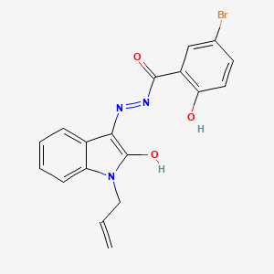 molecular formula C18H14BrN3O3 B3452750 5-bromo-2-hydroxy-N-(2-hydroxy-1-prop-2-enylindol-3-yl)iminobenzamide 